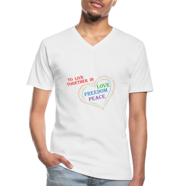 Klassisches Männer-T-Shirt mit V-Ausschnitt – Bild 3